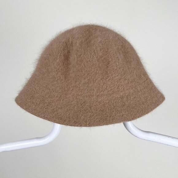 Vintage Angora Wool Bucket Hat 90s Y2K Minimalist Quiet Luxury Preppy Old Money - Picture 3 of 4